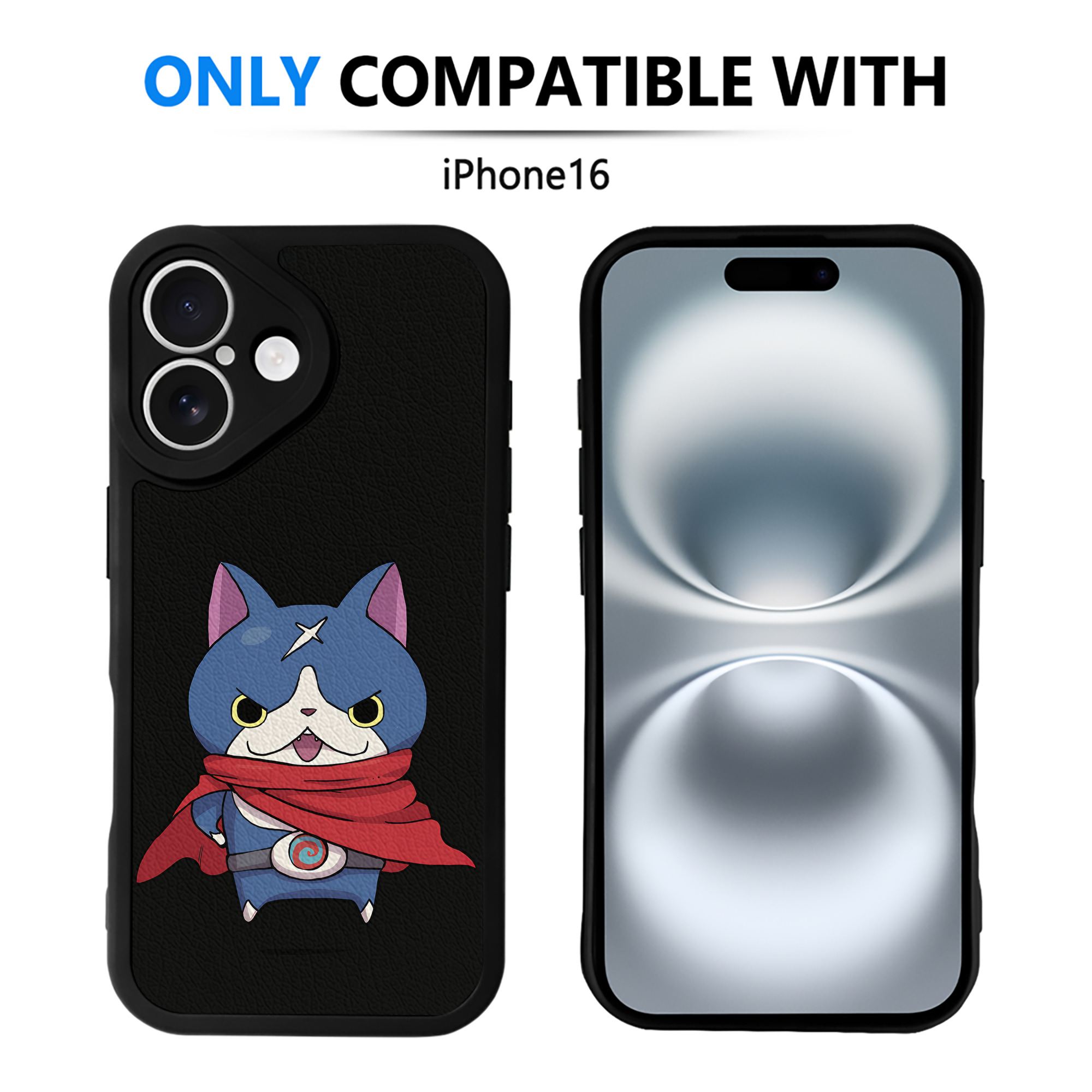 （画像用） 妖怪ウォッチ Yo-kai Watch 【iPhone 16シリーズ対応】シリコンスマホケース（レザー調） 材質：シリコン